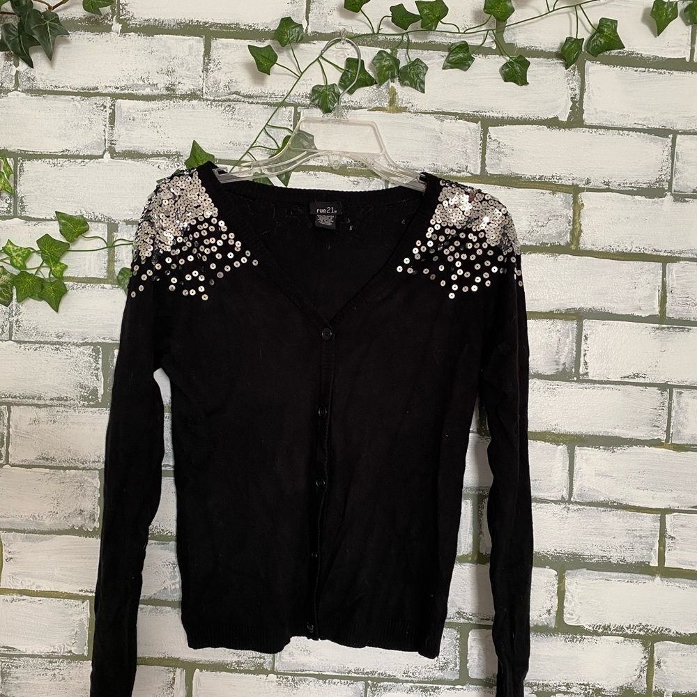 RUE 21 Black glitter cardigan